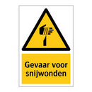 Gevaar voor snijwonden