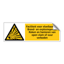 Faciliteit voor vloeibaar gas Brand- en explosiegevaar Roken en hanteren van open vlam of vuur verboden