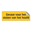 Gevaar voor het stoten van het hoofd