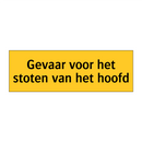Gevaar voor het stoten van het hoofd