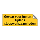 Gevaar voor instorting tijdens sloopwerkzaamheden