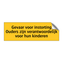 Gevaar voor instorting Ouders zijn verantwoordelijk /.../