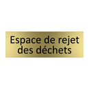 Espace de rejet des déchets
