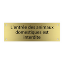 L'entrée des animaux domestiques est interdite