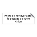 Prière de nettoyer après le passage de votre chien