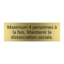 Maximum 4 personnes à la fois. Maintenir la distanciation sociale.