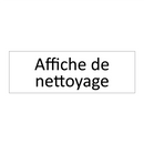 Affiche de nettoyage