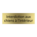 Interdiction aux chiens à l'intérieur