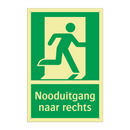 Nooduitgang naar rechts & Nooduitgang naar rechts & Nooduitgang naar rechts