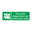 Duw hard, trappenhuis kan onder druk staan & Duw hard, trappenhuis kan onder druk staan