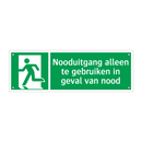 Nooduitgang alleen te gebruiken in geval van nood