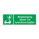 Nooduitgang alleen via brandweerladder & Nooduitgang alleen via brandweerladder