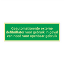 Geautomatiseerde externe defibrillator voor gebruik in geval van nood voor openbaar gebruik