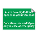 Alarm beveiligd! Alleen openen /.../ - Door alarm-secured! Open /.../