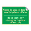 Alleen te openen door de noodhulpdienst /.../ - Ro be opened by emergency /.../