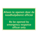Alleen te openen door de noodhulpdienst /.../ - Ro be opened by emergency /.../