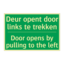 Deur opent door links te trekken /.../ - Door opens by pulling to /.../