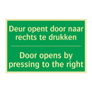 Deur opent door naar rechts te /.../ - Door opens by pressing to /.../