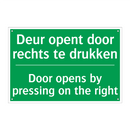 Deur opent door rechts te drukken /.../ - Door opens by pressing on /.../