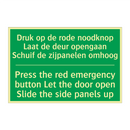 Druk op de rode noodknop Laat /.../ - Press the red emergency button /.../