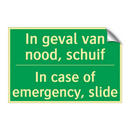 In geval van nood, schuif - In case of emergency, slide /.../