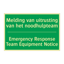 Melding van uitrusting van het /.../ - Emergency Response Team Equipment /.../