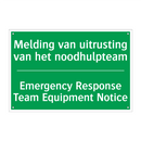 Melding van uitrusting van het /.../ - Emergency Response Team Equipment /.../