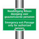 Nooduitgang Alleen doorgang voor /.../ - Emergency exit Passage only /.../