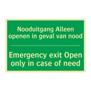 Nooduitgang Alleen openen in geval /.../ - Emergency exit Open only /.../