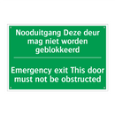 Nooduitgang Deze deur mag niet /.../ - Emergency exit This door /.../