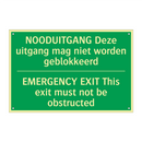 NOODUITGANG Deze uitgang mag niet /.../ - EMERGENCY EXIT This exit /.../