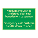 Nooduitgang Duw de handgreep door /.../ - Emergency exit Push the handle /.../