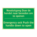 Nooduitgang Duw de hendel naar /.../ - Emergency exit Push the handle /.../