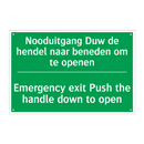 Nooduitgang Duw de hendel naar /.../ - Emergency exit Push the handle /.../