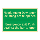 Nooduitgang Duw tegen de stang /.../ - Emergency exit Push against /.../
