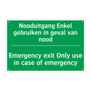 Nooduitgang Enkel gebruiken in /.../ - Emergency exit Only use in /.../