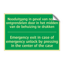 Nooduitgang in geval van nood /.../ - Emergency exit in case of /.../