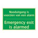 Nooduitgang is voorzien van een /.../ - Emergency exit is alarmed