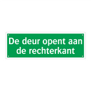 De deur opent aan de rechterkant & De deur opent aan de rechterkant