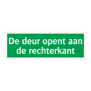 De deur opent aan de rechterkant & De deur opent aan de rechterkant