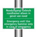 Nooduitgang! Gebruik noodhamer /.../ - Emergency exit! Use emergency /.../