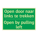 Open door naar links te trekken /.../ - Open by pulling left