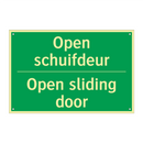 Open schuifdeur - Open sliding door & Open schuifdeur - Open sliding door