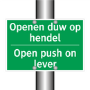 Openen duw op hendel - Open push on lever & Openen duw op hendel - Open push on lever