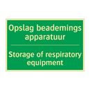 Opslag beademings apparatuur - Storage of respiratory equipment /.../