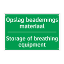 Opslag beademings materiaal - Storage of breathing equipment /.../