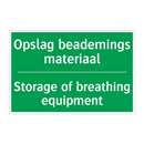 Opslag beademings materiaal - Storage of breathing equipment /.../