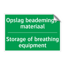 Opslag beademings- materiaal - Storage of breathing equipment /.../