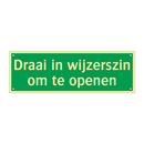 Draai in wijzerszin om te openen & Draai in wijzerszin om te openen