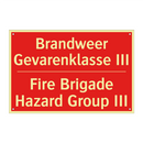 Brandweer Gevarenklasse III - Fire Brigade Hazard Group III